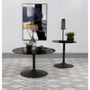 Coaster Furniture Ganso 709688-S2 2-piece Round Glass Top Coffee and End Table Set - Black IMAGE 3