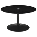  Coaster Furniture Ganso 709688-S2 2-piece Round Glass Top Coffee and End Table Set - Black IMAGE 4