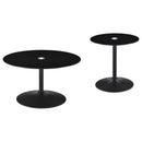  Coaster Furniture Ganso 709688-S2 2-piece Round Glass Top Coffee and End Table Set - Black IMAGE 6