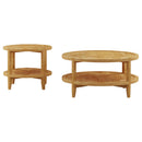  Coaster Furniture Camillo 709698-S2 2-piece Round Coffee and End Table Set - Maple IMAGE 4