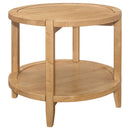  Coaster Furniture Camillo 709698-S2 2-piece Round Coffee and End Table Set - Maple IMAGE 7