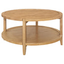  Coaster Furniture Camillo 709698-S2 2-piece Round Coffee and End Table Set - Maple IMAGE 9