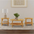  Coaster Furniture Camillo 709698-S3 3-piece Round Coffee and End Table Set - Maple IMAGE 2