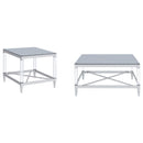  Coaster Furniture Lindley 709728-S2 2-piece Square Coffee and End Table Set - Chrome IMAGE 8