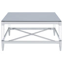  Coaster Furniture Lindley 709728-S3 3-piece Square Coffee and End Table Set - Chrome IMAGE 1