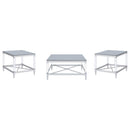  Coaster Furniture Lindley 709728-S3 3-piece Square Coffee and End Table Set - Chrome IMAGE 8