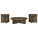  Coaster Furniture Kinkaid 710138-S3 3-piece Solid Wood Coffee and End Table Set - Brown IMAGE 6