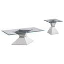  Coaster Furniture Jenny 710208-S2 2-piece Rectangular Coffee and End Table Set - Chrome IMAGE 6