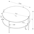  Coaster Furniture Jonelle 710338-S2 2-piece Round Coffee and End Table Set - Gold IMAGE 4