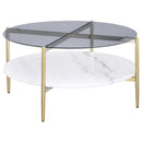  Coaster Furniture Jonelle 710338-S2 2-piece Round Coffee and End Table Set - Gold IMAGE 6