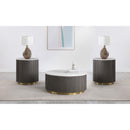  Coaster Furniture Jason 710418-S3 3-piece Round White Marble Coffee Table Set - Charcoal IMAGE 2