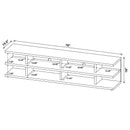  Coaster Furniture Cartmill 710533 78-inch 2-tier TV Stand Media Console - Black IMAGE 10
