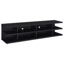  Coaster Furniture Cartmill 710533 78-inch 2-tier TV Stand Media Console - Black IMAGE 1