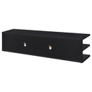  Coaster Furniture Cartmill 710533 78-inch 2-tier TV Stand Media Console - Black IMAGE 2