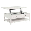  Coaster Furniture Payne 710555 48-inch Mobile Lift Top Coffee Table - Distressed White IMAGE 1