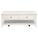  Coaster Furniture Payne 710555 48-inch Mobile Lift Top Coffee Table - Distressed White IMAGE 4