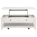  Coaster Furniture Payne 710555 48-inch Mobile Lift Top Coffee Table - Distressed White IMAGE 7