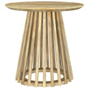  Coaster Furniture Touhy 710607 Round Solid Wood Side Table - Natural Mango IMAGE 6