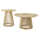  Coaster Furniture Touhy 710608-S2 2-piece Round Coffee and End Table Set - Natural Mango IMAGE 5