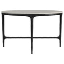  Coaster Furniture Hermas 710738 Round Genuine Marble Top Metal Coffee Table - White IMAGE 1