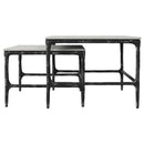  Coaster Furniture Ebby 710740 2-piece Genuine Marble Top Nesting Coffee Tables - White IMAGE 1
