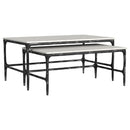  Coaster Furniture Ebby 710740 2-piece Genuine Marble Top Nesting Coffee Tables - White IMAGE 2