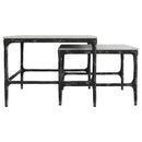  Coaster Furniture Ebby 710740 2-piece Genuine Marble Top Nesting Coffee Tables - White IMAGE 3