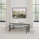  Coaster Furniture Ebby 710740 2-piece Genuine Marble Top Nesting Coffee Tables - White IMAGE 6