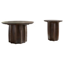  Coaster Furniture Cayenne 710778-S2 2-piece Solid Mango Wood Coffee Table Set - Walnut IMAGE 4