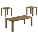 Coaster Furniture Castlewood 710858-S3 3-piece Cocktail Coffee Table Set - Brown Oak IMAGE 4
