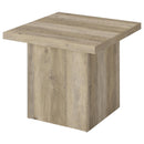  Coaster Furniture Devar 710877 Square Engineered Wood End Table - Distressed Pine IMAGE 2