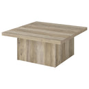  Coaster Furniture Devar 710878 Square Engineered Wood Coffee Table - Distressed Pine IMAGE 1