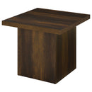  Coaster Furniture Devar 710887 Square Engineered Wood End Table - Dark Pine IMAGE 2