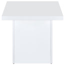  Coaster Furniture Devar 710897 Square Engineered Wood End Table - White High Gloss IMAGE 4