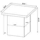  Coaster Furniture Devar 710897 Square Engineered Wood End Table - White High Gloss IMAGE 5