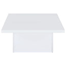  Coaster Furniture Devar 710898 Square Engineered Wood Coffee Table - White High Gloss IMAGE 4
