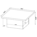  Coaster Furniture Devar 710898 Square Engineered Wood Coffee Table - White High Gloss IMAGE 5