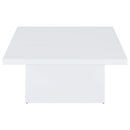  Coaster Furniture Devar 710898 Square Engineered Wood Coffee Table - White High Gloss IMAGE 8