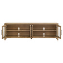  Coaster Furniture Brenham 720130 79-inch 4-door TV Stand Media Console - Washed Oak IMAGE 1