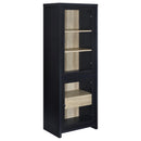  Coaster Furniture Denison 720224 67-inch 2-door Media Tower Storage Cabinet - Black IMAGE 1
