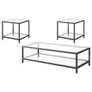  Coaster Furniture Trini 720228-S3 3-piece Coffee and End Table Set - Black Nickel IMAGE 2