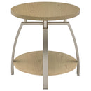  Coaster Furniture Dacre 720317 Round Engineered Wood Top End Table - Greige IMAGE 2