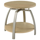  Coaster Furniture Dacre 720317 Round Engineered Wood Top End Table - Greige IMAGE 3