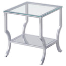  Coaster Furniture Saide 720338-S3 3-piece Glass Top Coffee and End Table Set - Chrome IMAGE 1