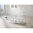  Coaster Furniture Saide 720338-S3 3-piece Glass Top Coffee and End Table Set - Chrome IMAGE 3