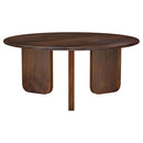  Coaster Furniture Dale 721998-S3 3-piece Solid Wood Coffee and End Table Set - Brown IMAGE 1