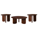  Coaster Furniture Dale 721998-S3 3-piece Solid Wood Coffee and End Table Set - Brown IMAGE 5