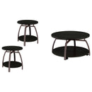  Coaster Furniture Dacre 722208-S3 3-piece Round Coffee and End Table Set - Dark Charcoal IMAGE 6