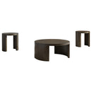  Coaster Furniture Sweeney 722838-S3 3-piece Coffee and End Occasional Table Set - Dark Walnut IMAGE 4