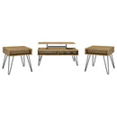  Coaster Furniture Fanning 723368-S3 3-piece Lift Top Coffee and End Table Set - Golden Oak IMAGE 7